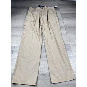 Chaps Pants Mens 36X34 Beige Khaki Cargo Hudson Tan Lead Table Cotton Casual